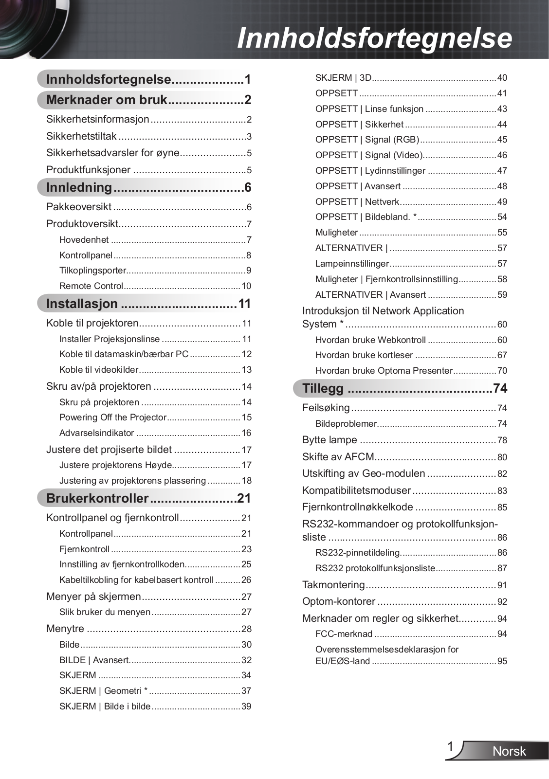 OPTOMA EW865, EX855 User Manual