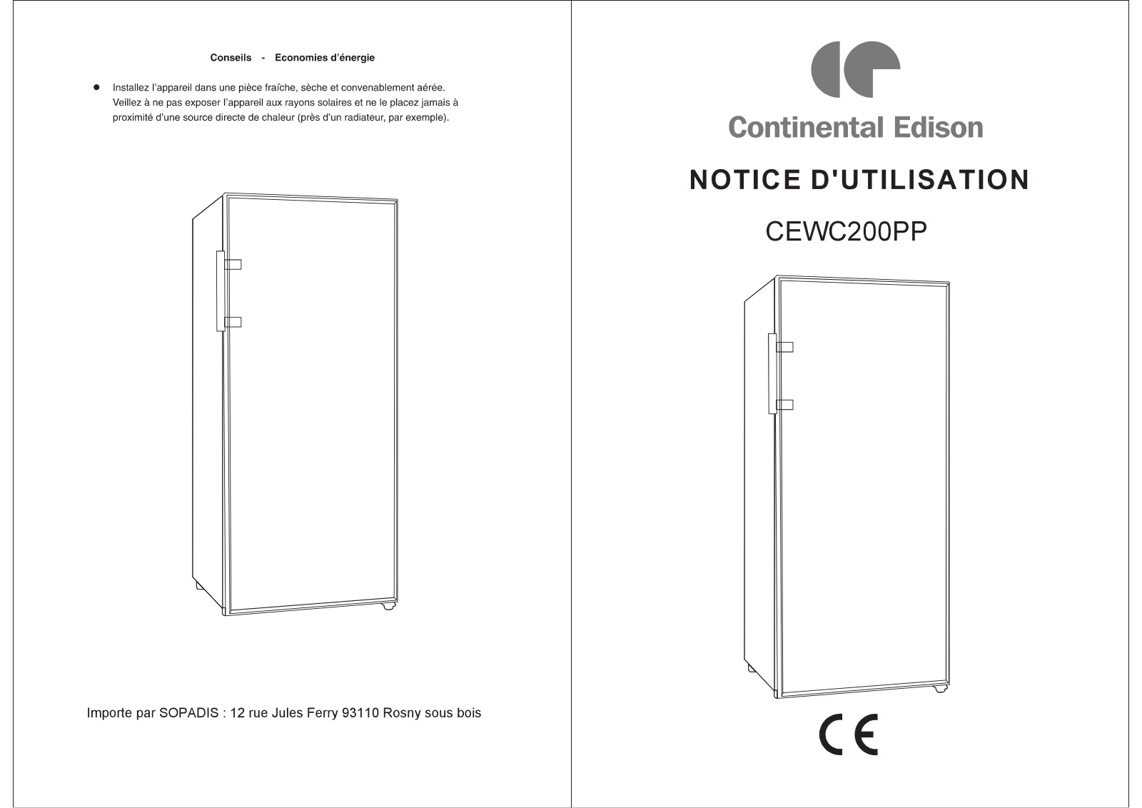 CONTINENTAL EDISON WC200PP User Manual