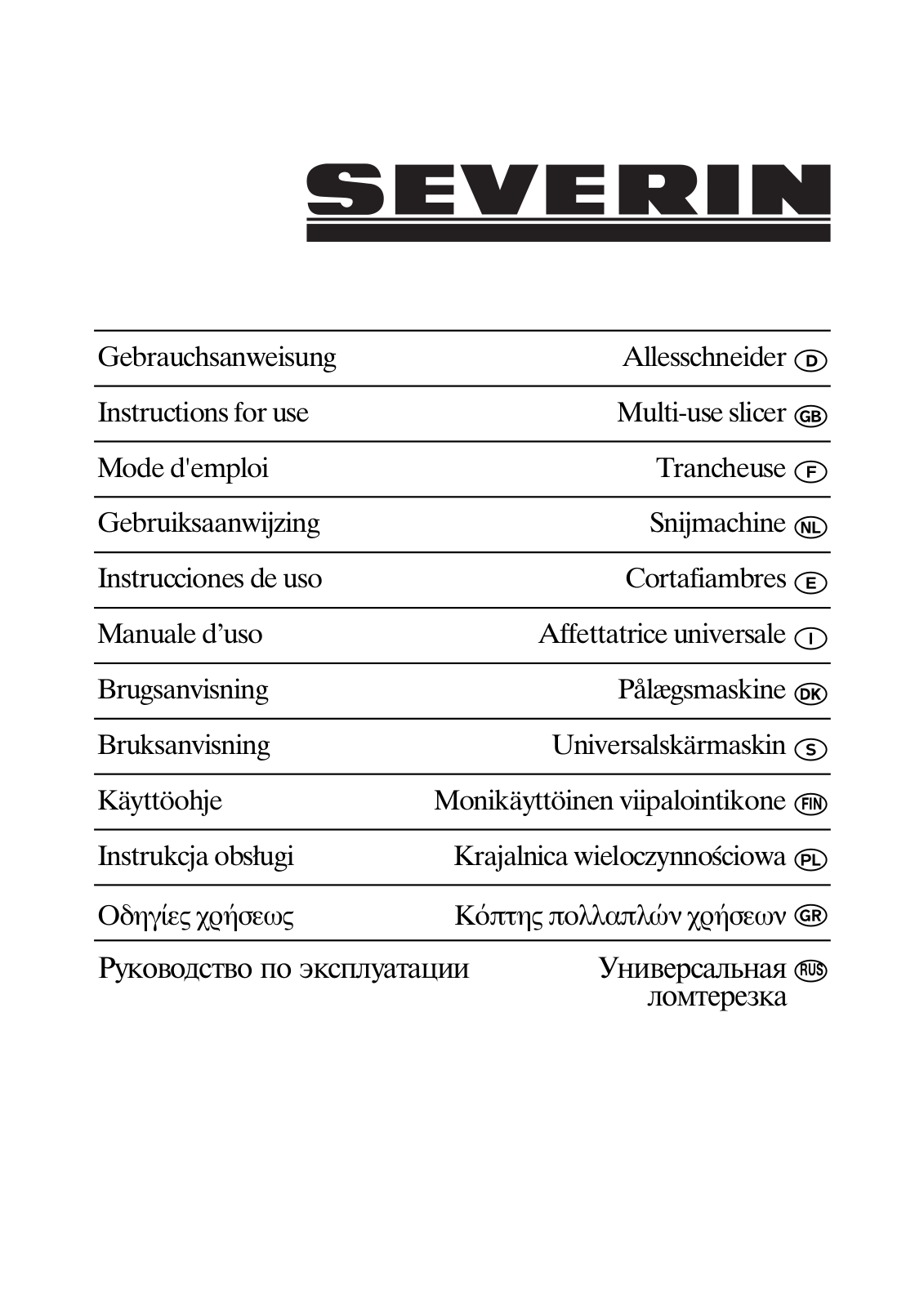 Severin AS 3947 User Manual