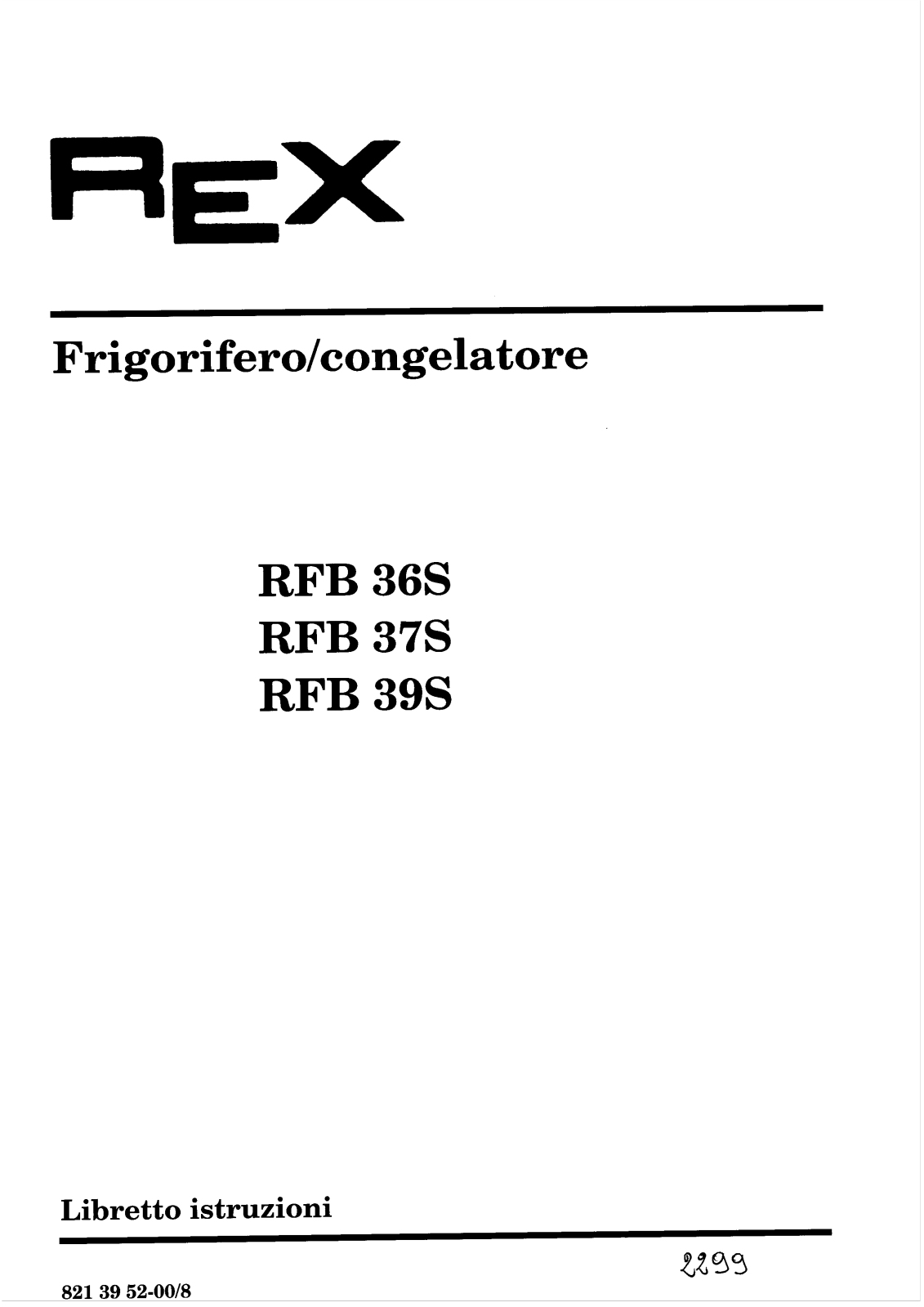 Rex RFB37S, RFB36S User Manual