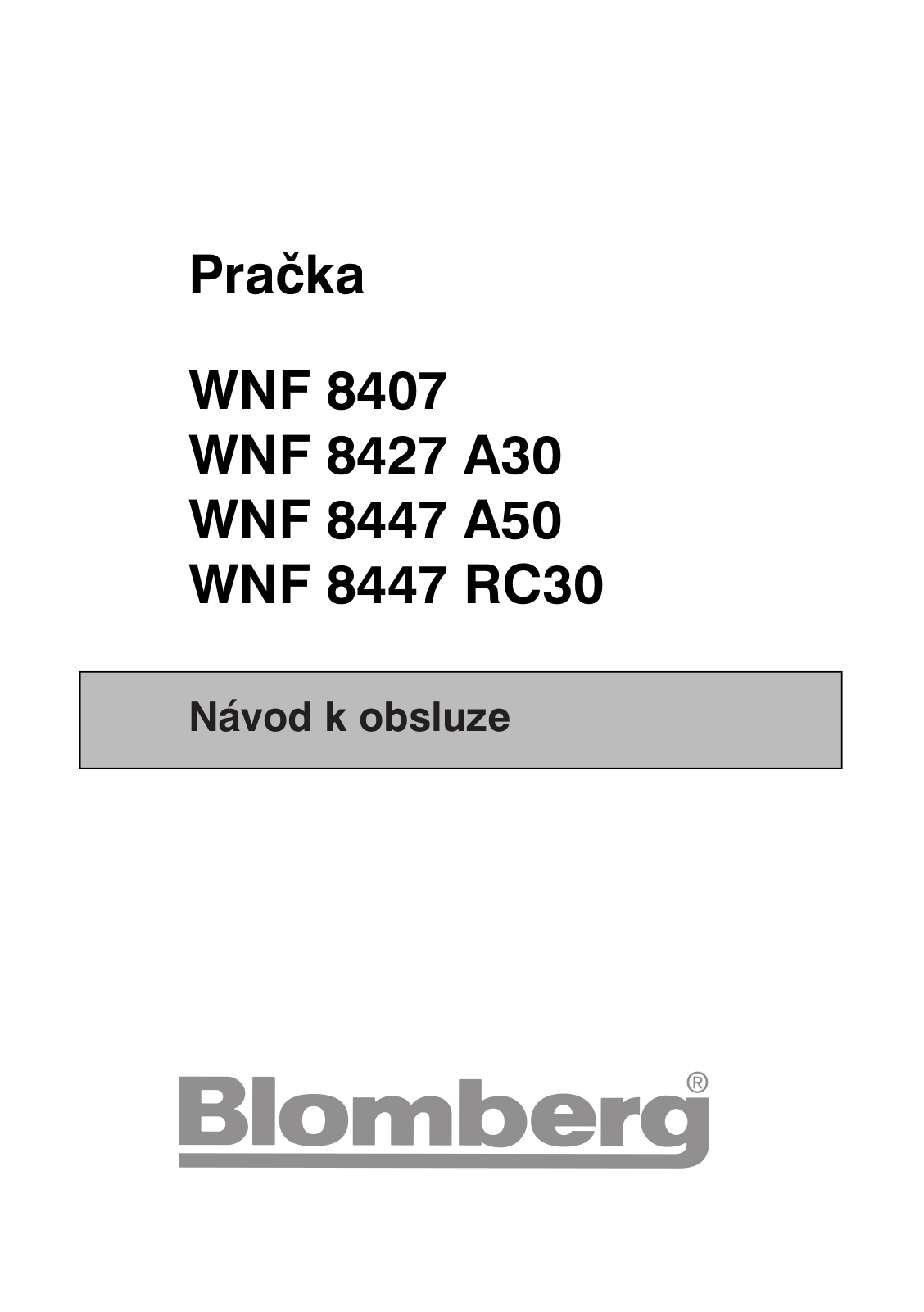 Blomberg WNF8447, WNF 8447 RCE30 User Manual