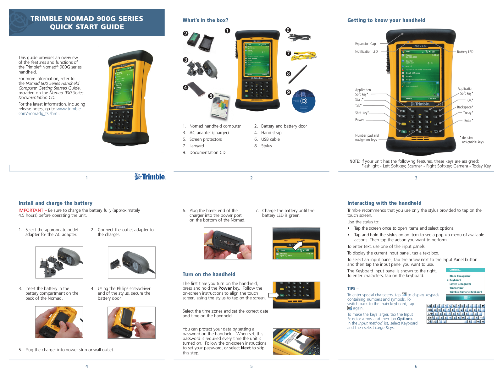 Trimble NOMAD 900G GETTING STARTED GUIDE