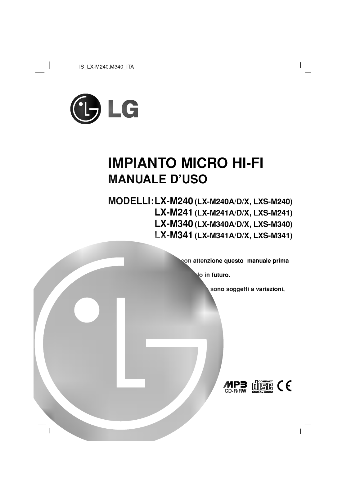 LG LX-M241D User Manual