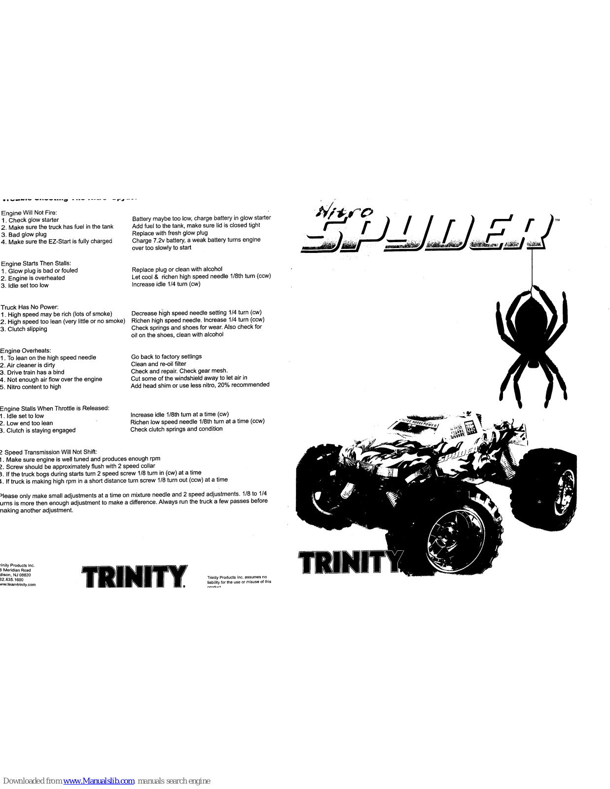 Trinity Nitro Spider Assembly Manual