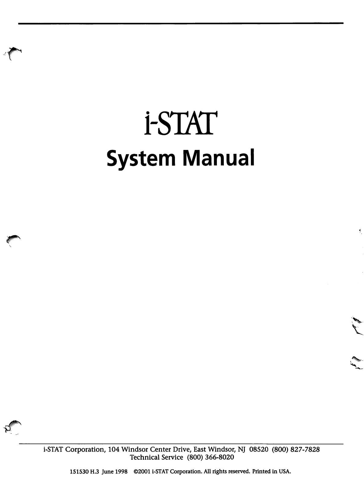 i-STAT Blood Analyzer Service manual