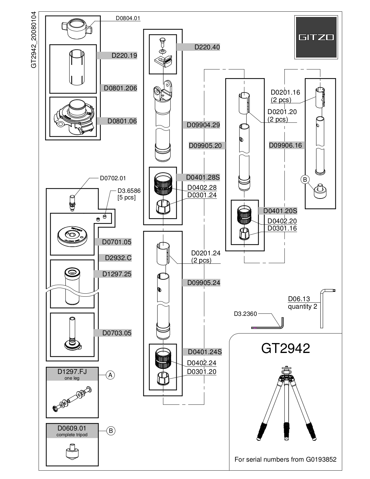 Gitzo GT2942 User Manual