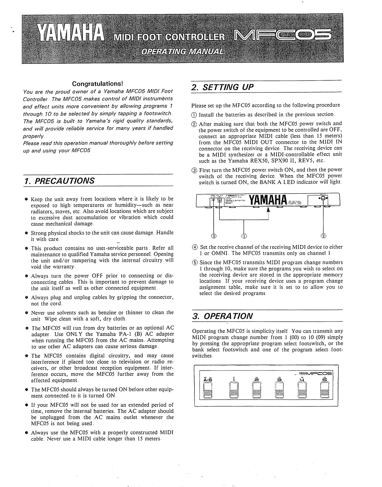 Yamaha MFC05 User Manual