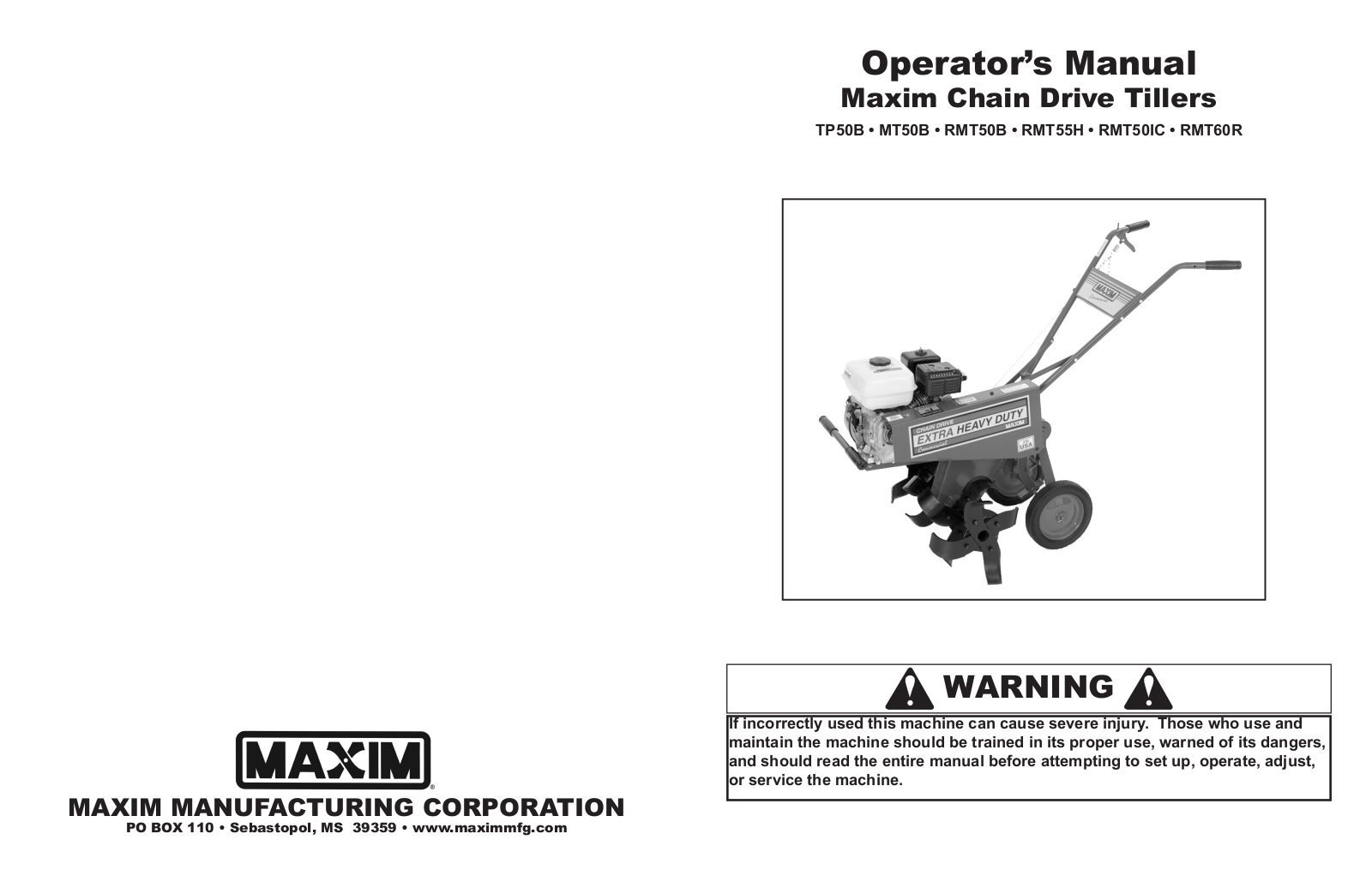 Maxim Manufacturing TP50B User Manual