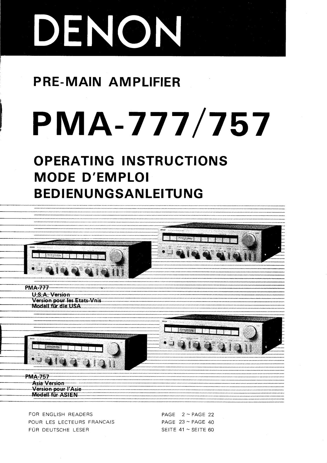 Denon PMA-757 Owners Manual