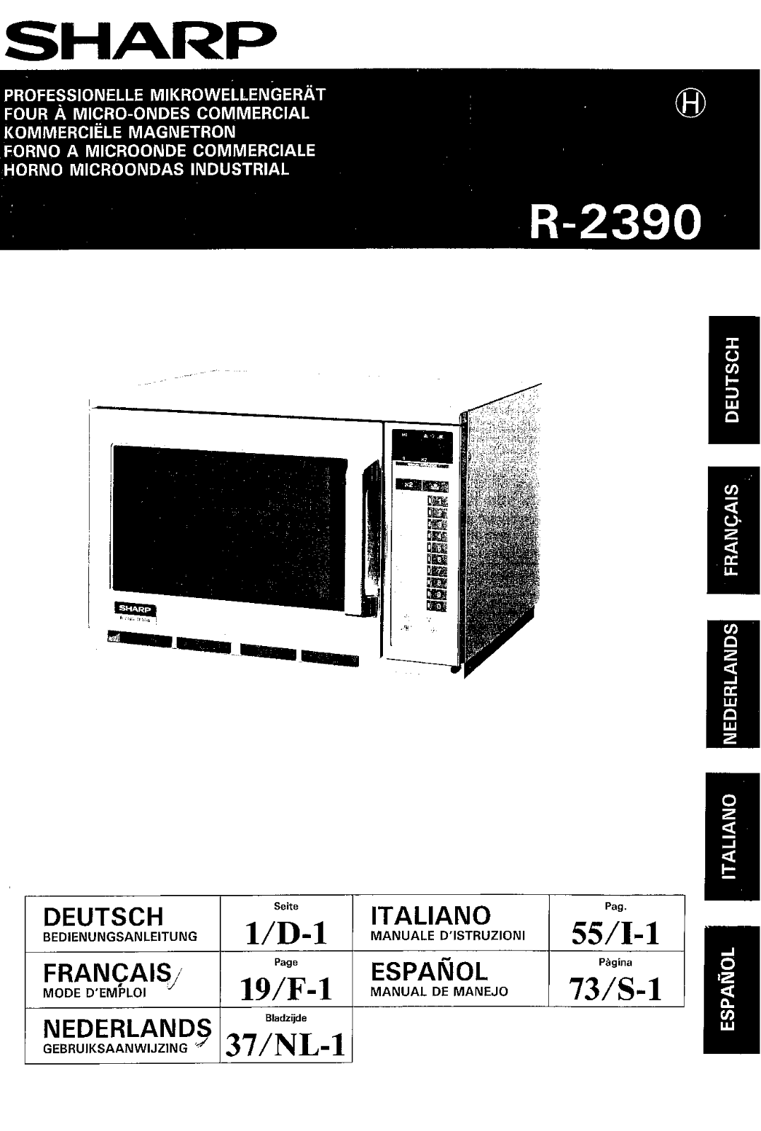 Sharp R-2390 User Manual