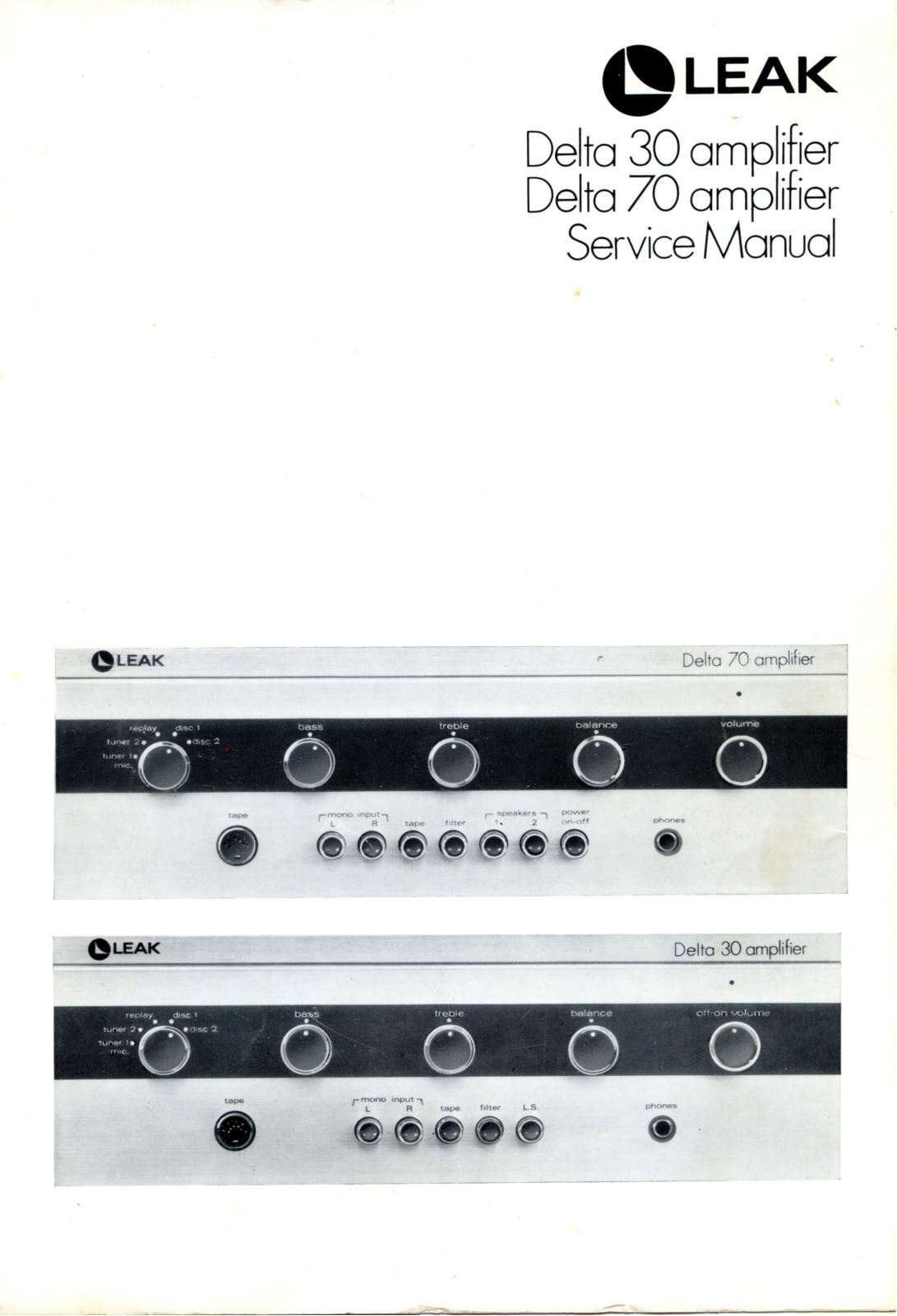 Leak Delta 70 Service manual