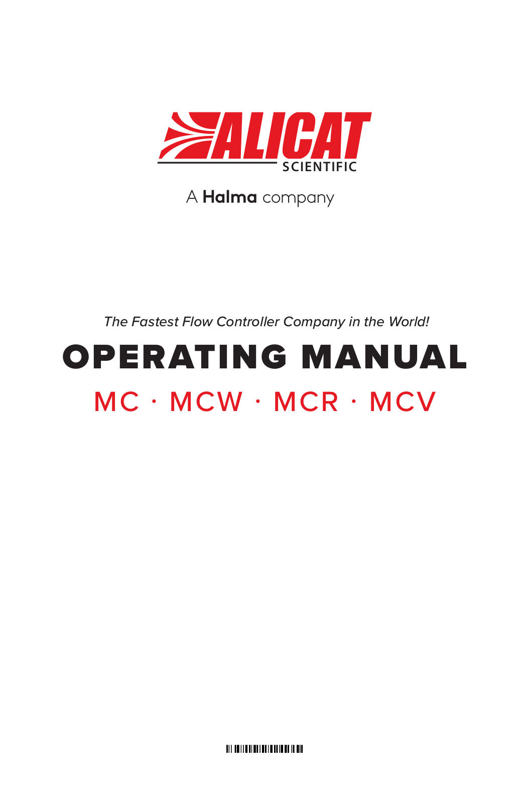 Alicat Scientific MCR, MCV OPERATING MANUAL