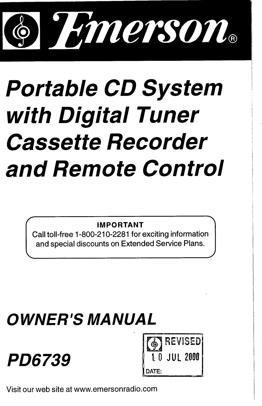 EMERSON PD6739 User Manual