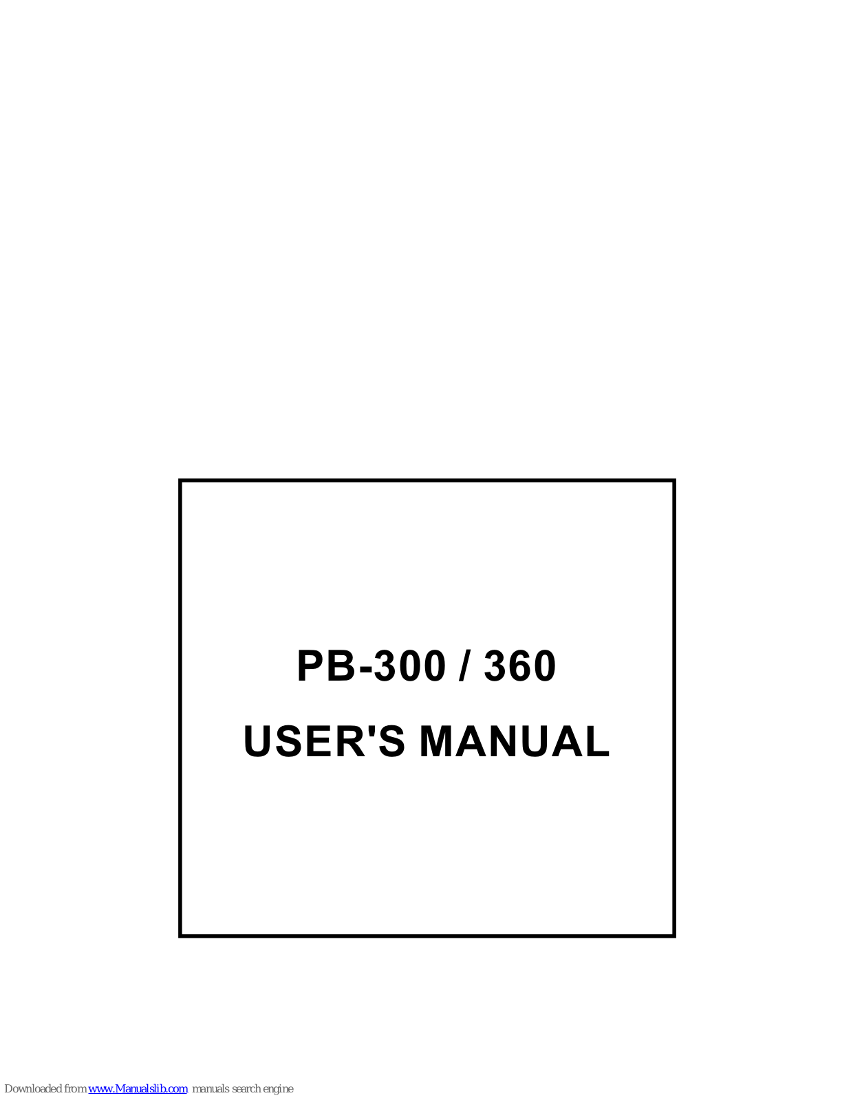 SunPower PB-300, PB-360 User Manual