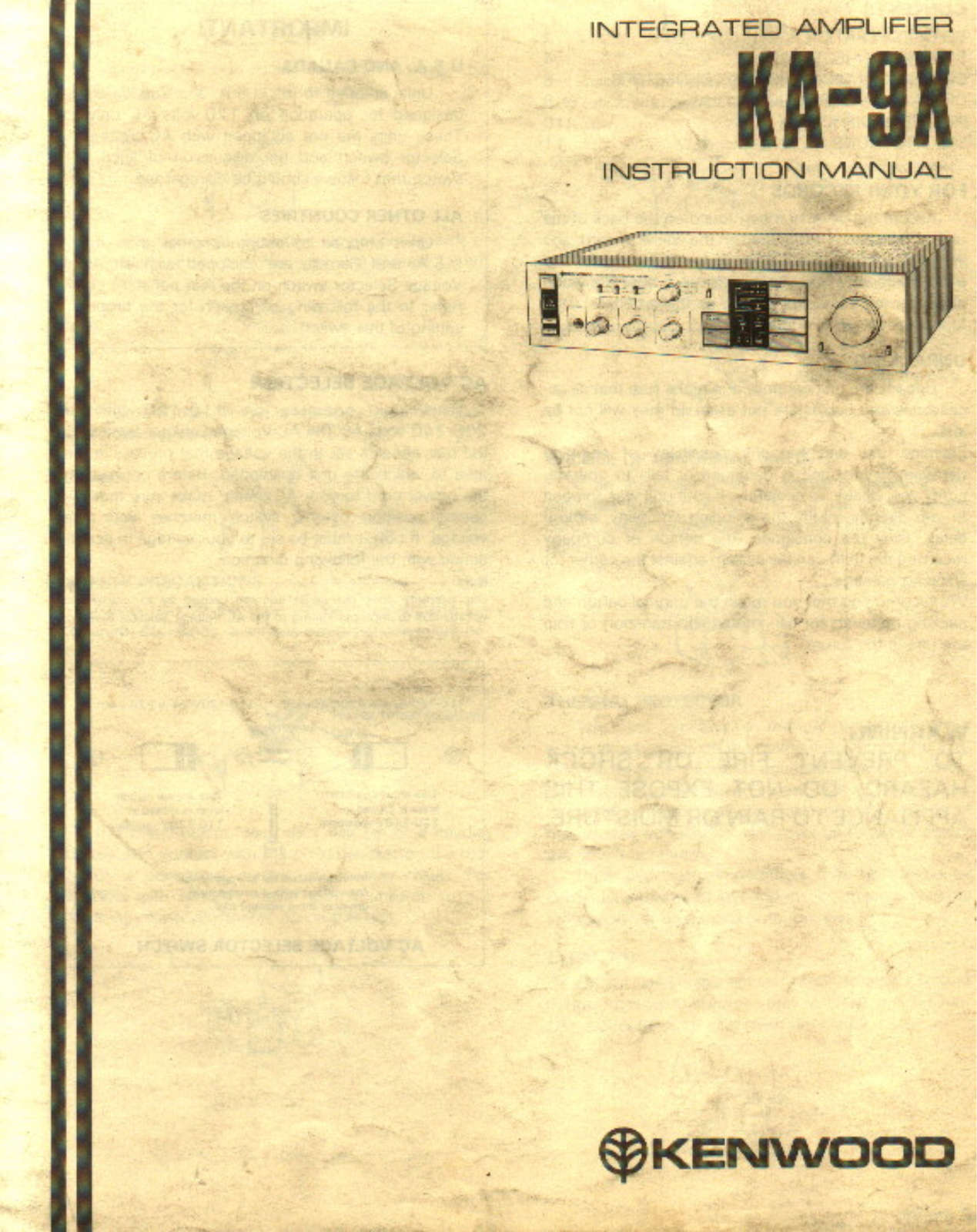 Kenwood KA-9-X Owners manual