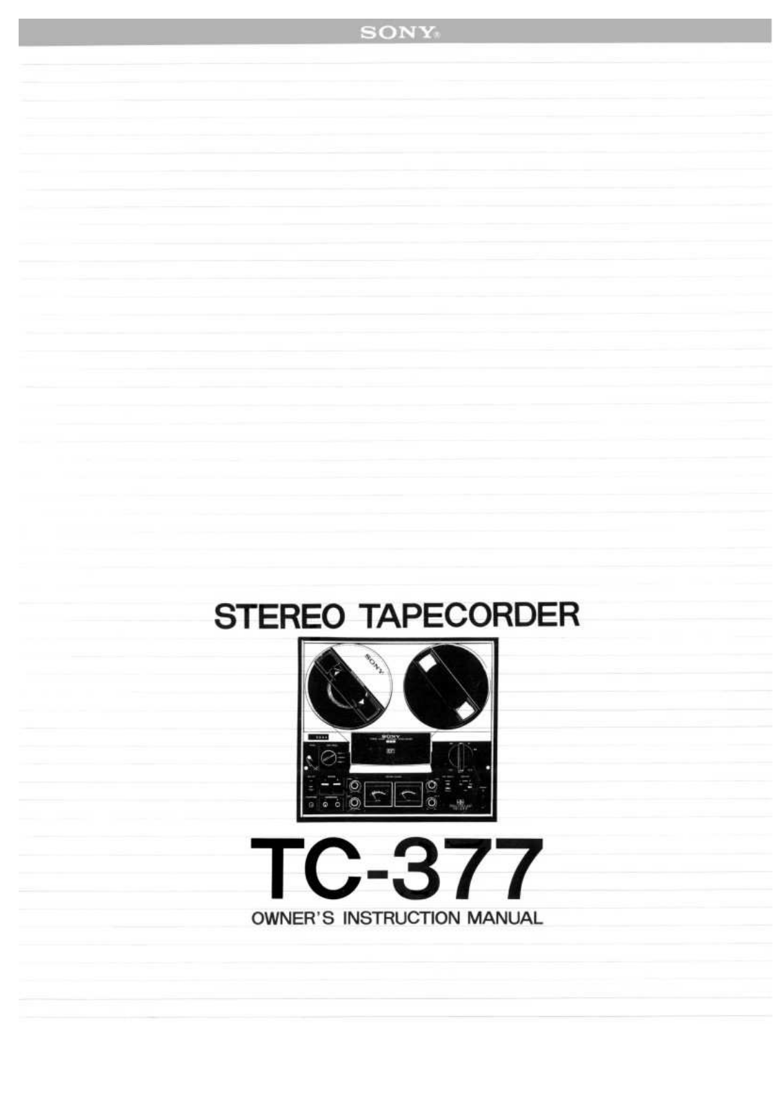 Sony TC-377 Owners manual