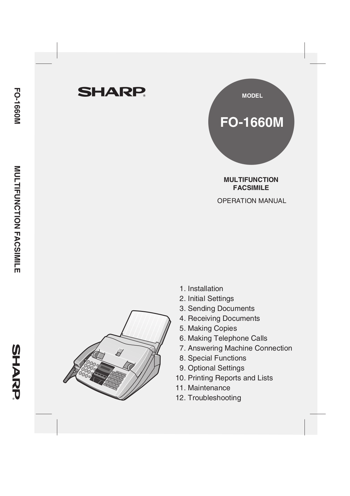 Sharp FO-1660M Operating Manual