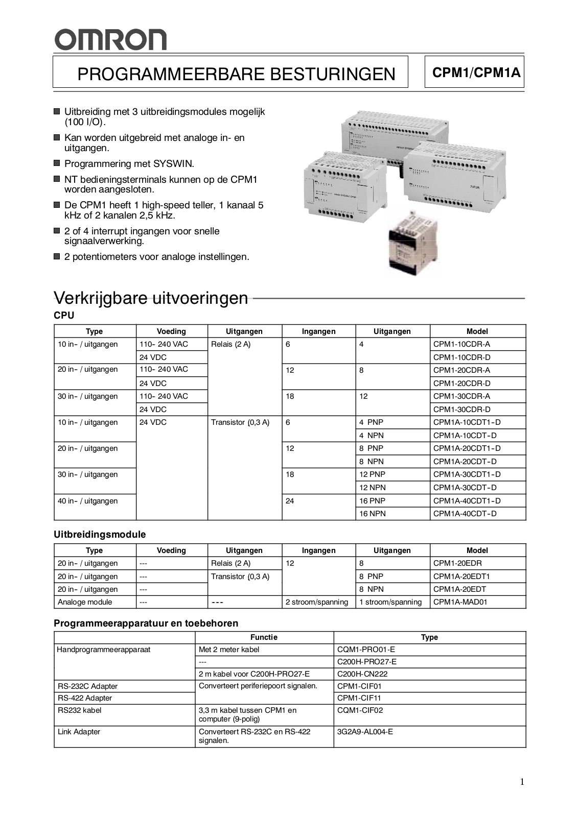 Omron CPM1A, CPM1 DATASHEET