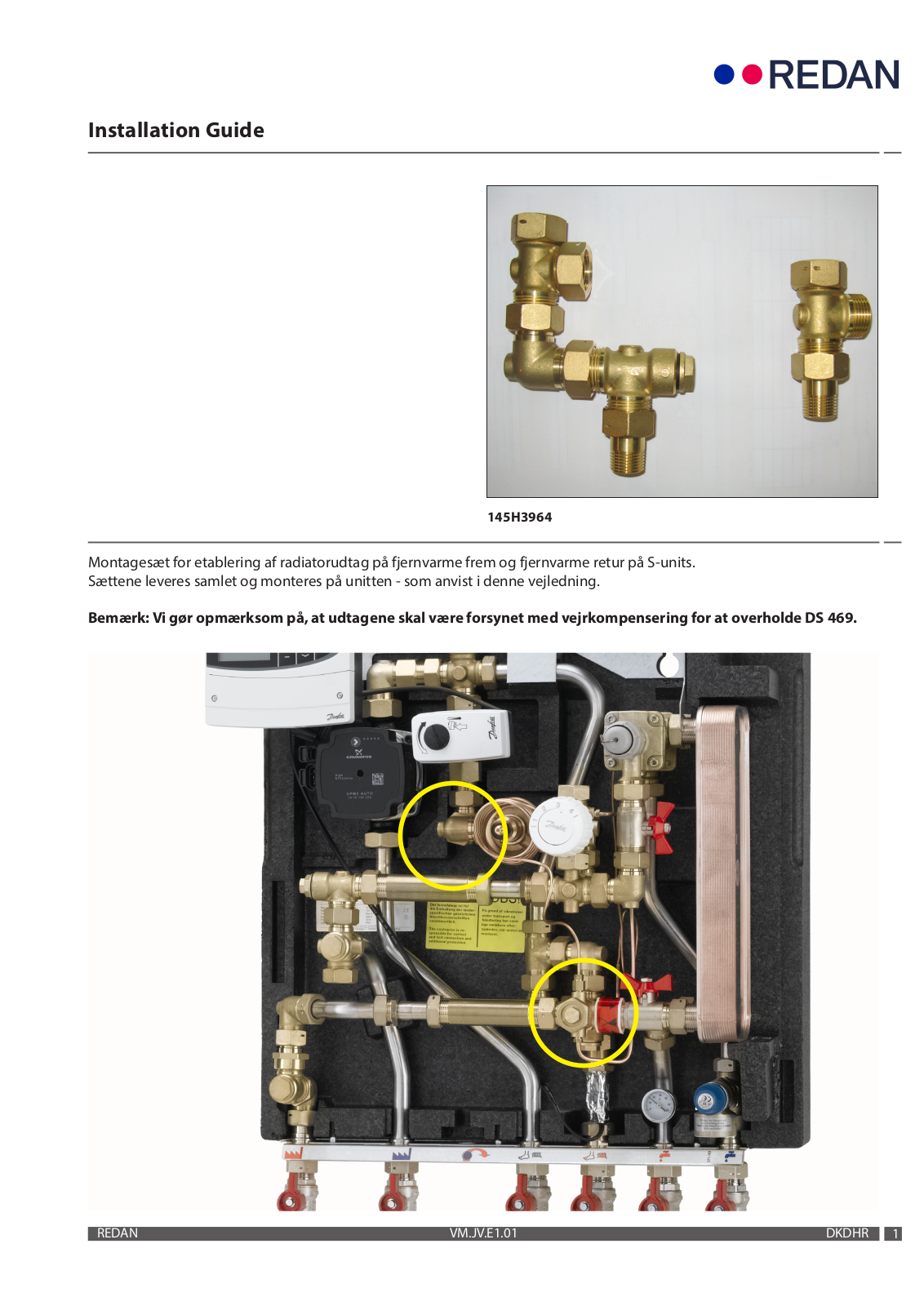 Danfoss 145H3964 Installation guide