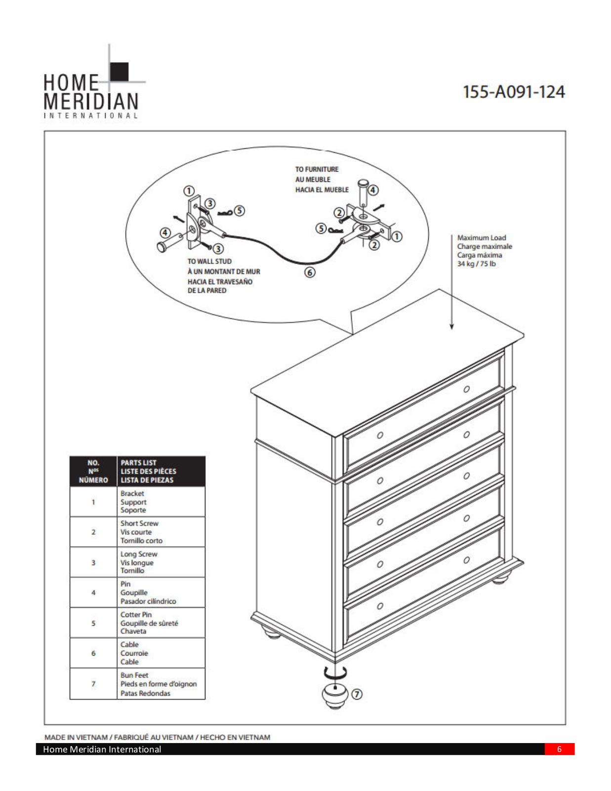 HomeFare 155A091124, 155A091140 Assembly Guide