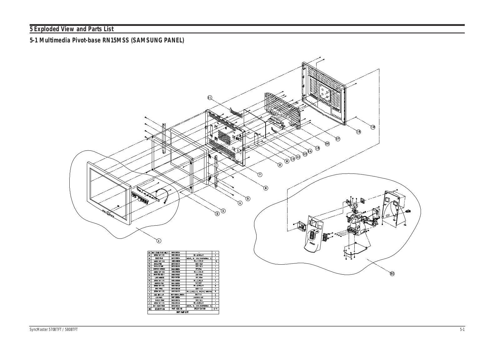 Samsung RN15MS, RN15MSSAN Expoioded View and Parts List