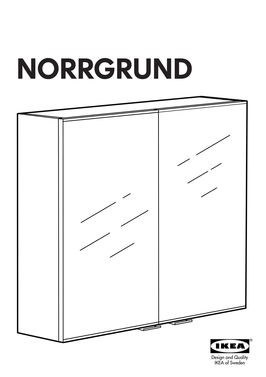 IKEA NORRGRUND MIRROR CABINET 32X8X26 Assembly Instruction