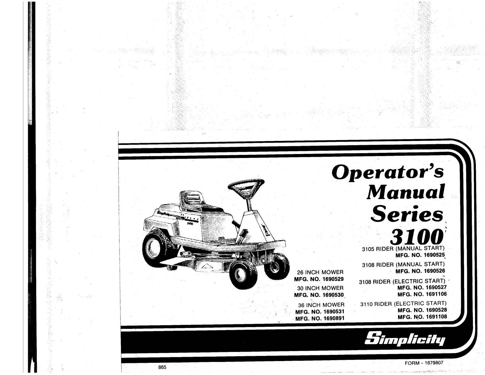 Snapper 3100 User Manual