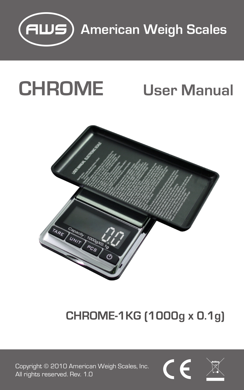 American Weigh Scales (AWS) CHROME-1KG User Manual