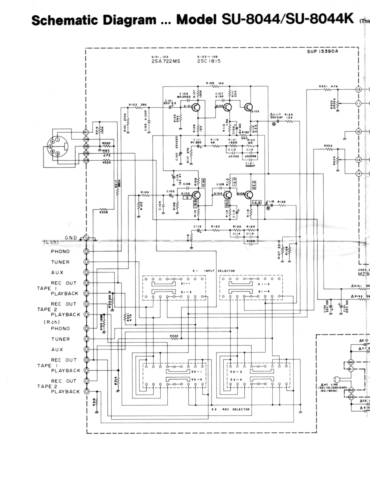 Technics SU-8044-K, SU-8044 Schematic