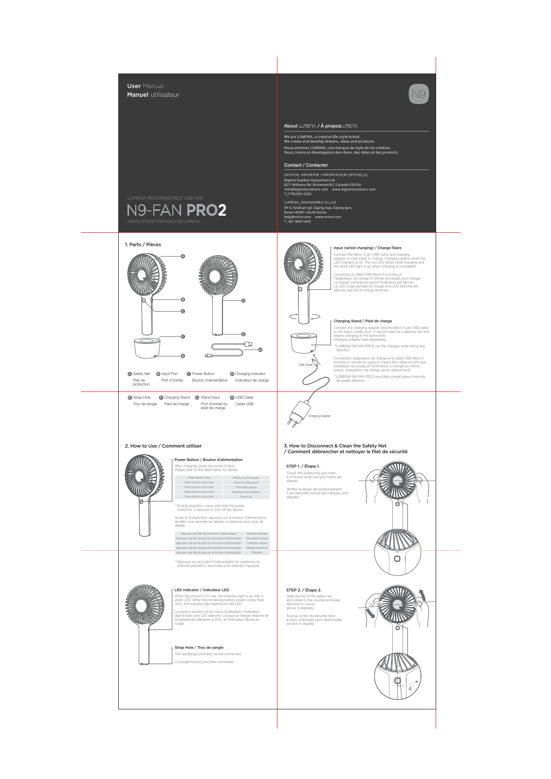 BigTent Outdoor Equipment N9-FANPRO2W, N9-FANPRO2P, N9-FANPRO2N, N9-FANPRO2M User Manual