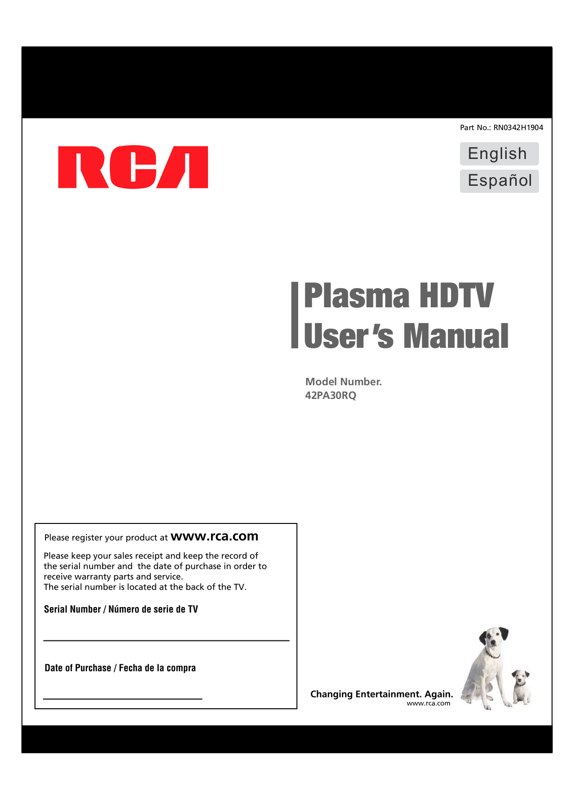 RCA 42PA30RQ User Manual