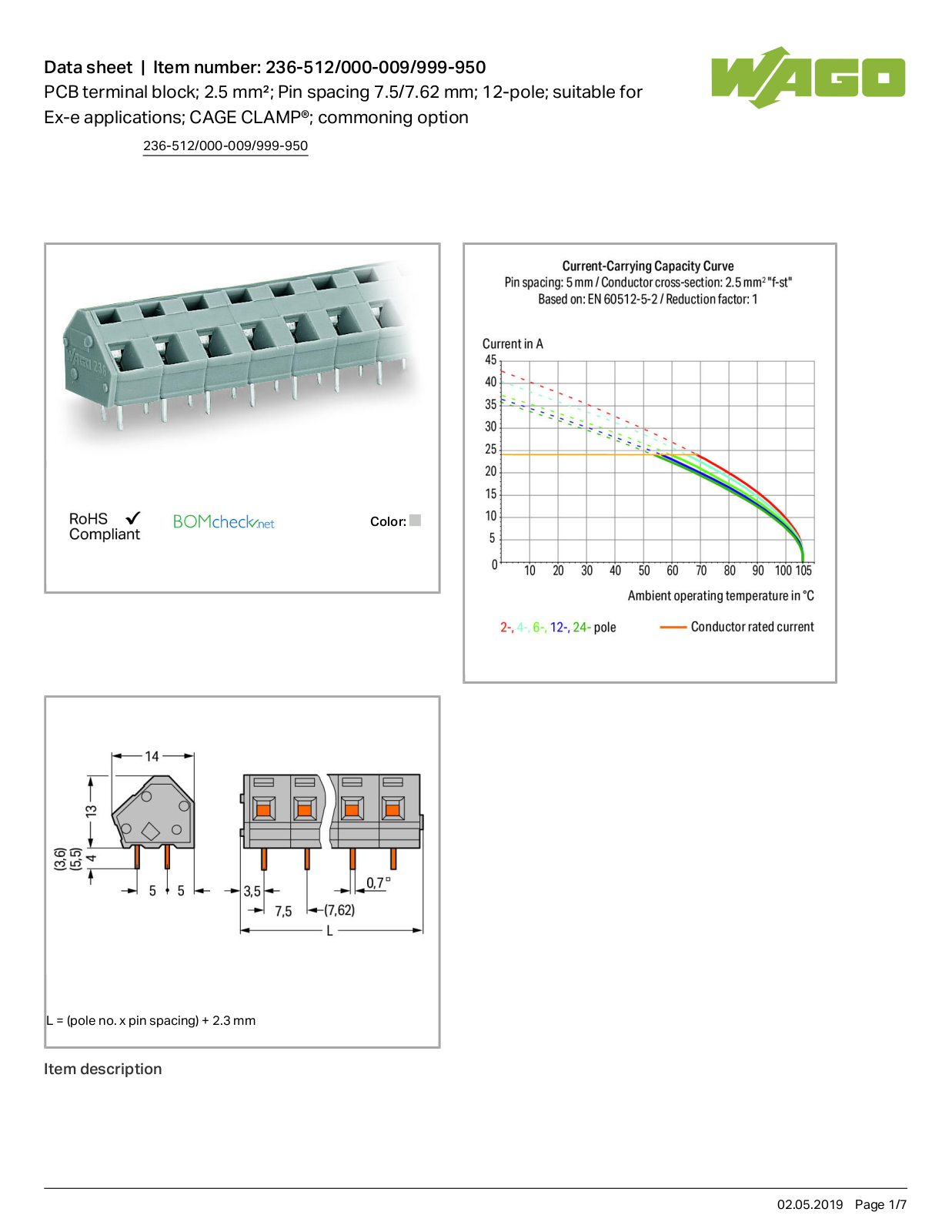 Wago 236-512/000-009/999-950 Data Sheet