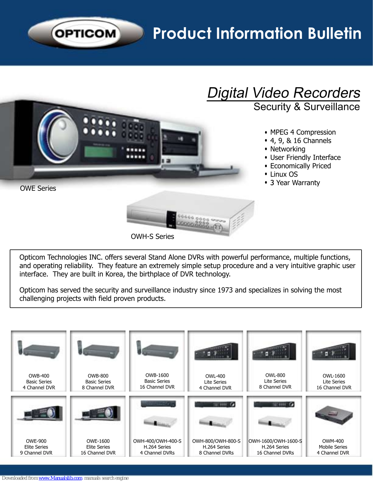 OPTICOM OWL-800 Datasheet - ManualMachine.com