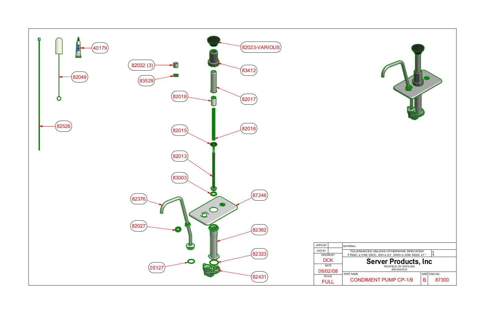 Server CP 87300 Parts Manual