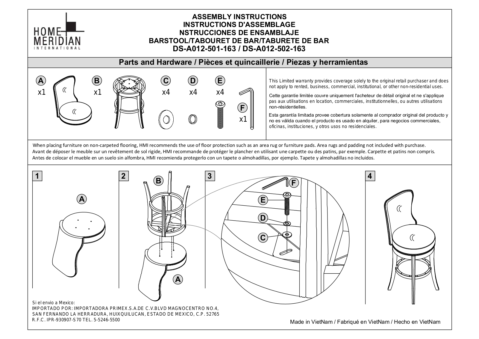 HomeFare DSA012501163 Assembly Guide