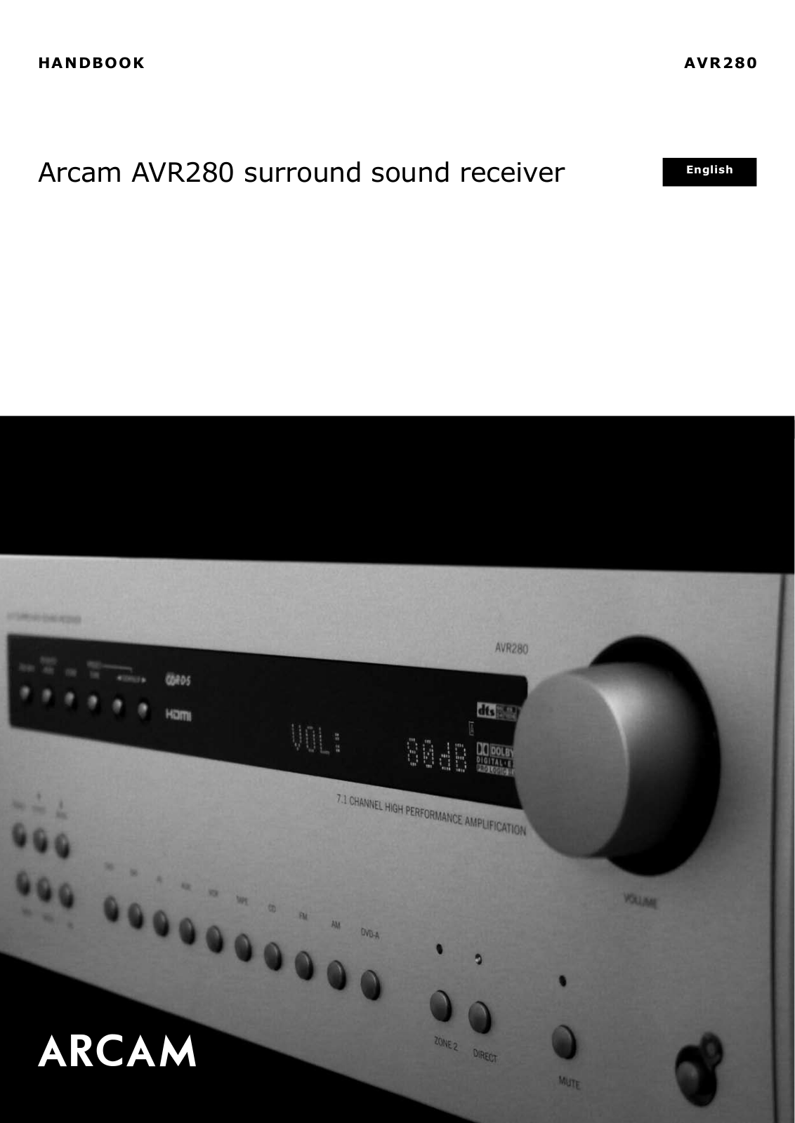 Arcam Diva AVR-280 Owners manual