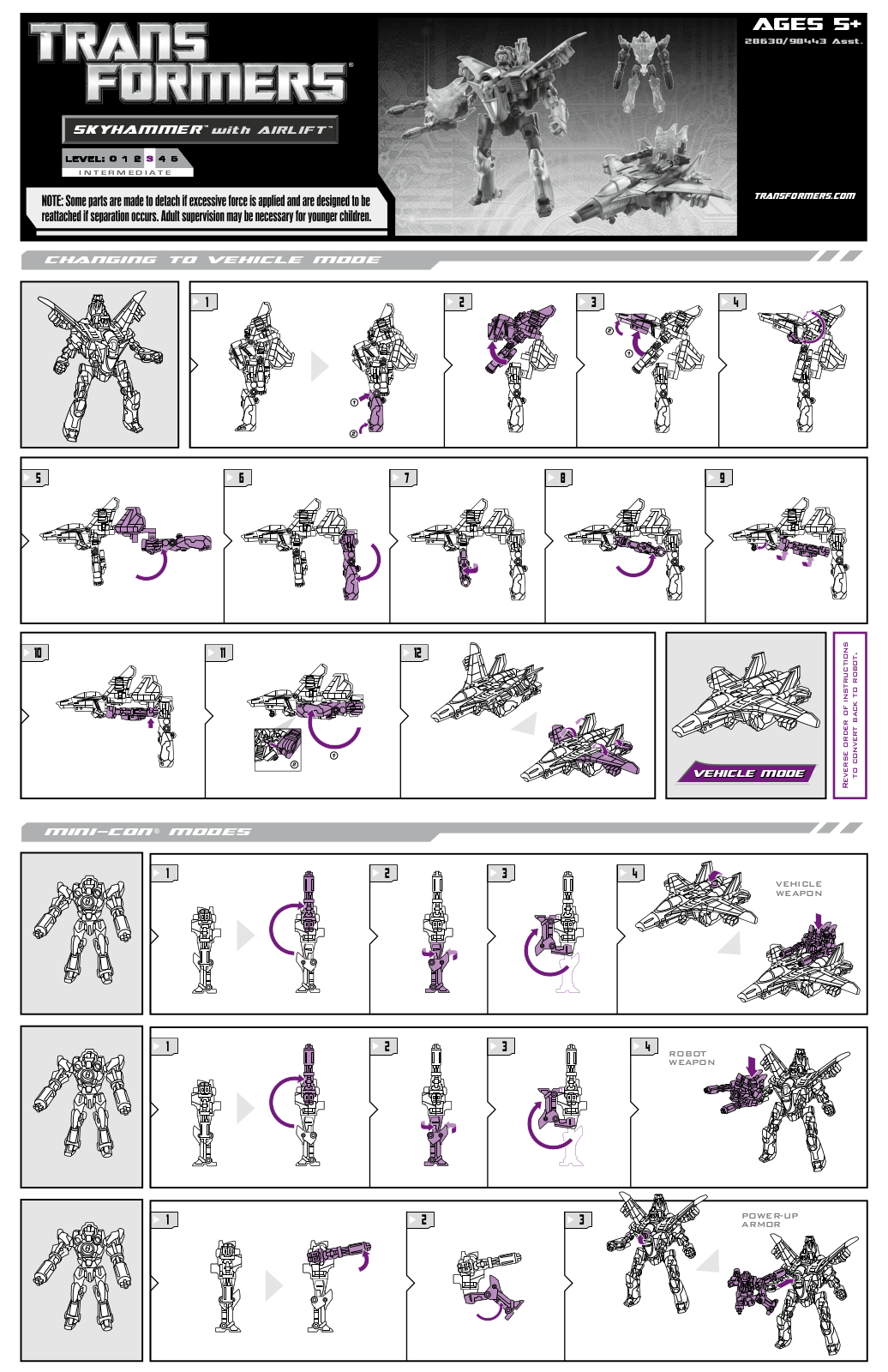 HASBRO Transformers Skyhammer with Airlift User Manual