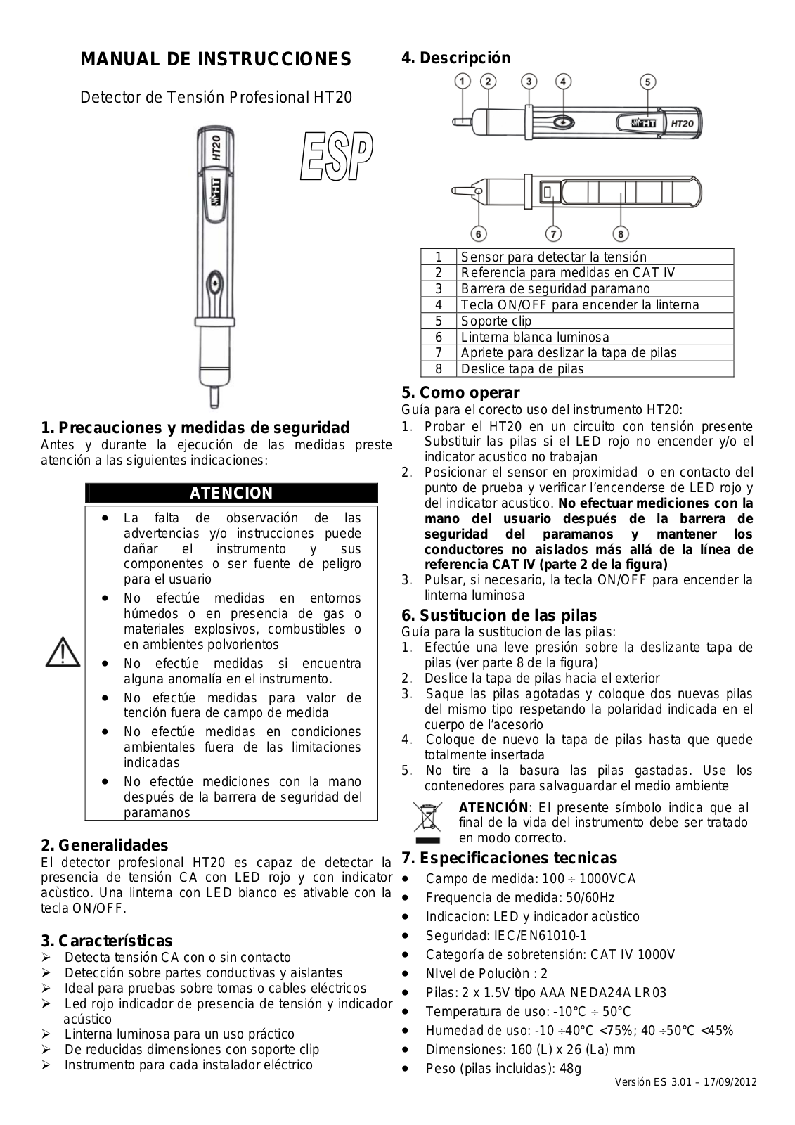 HT instruments HT20 User Manual