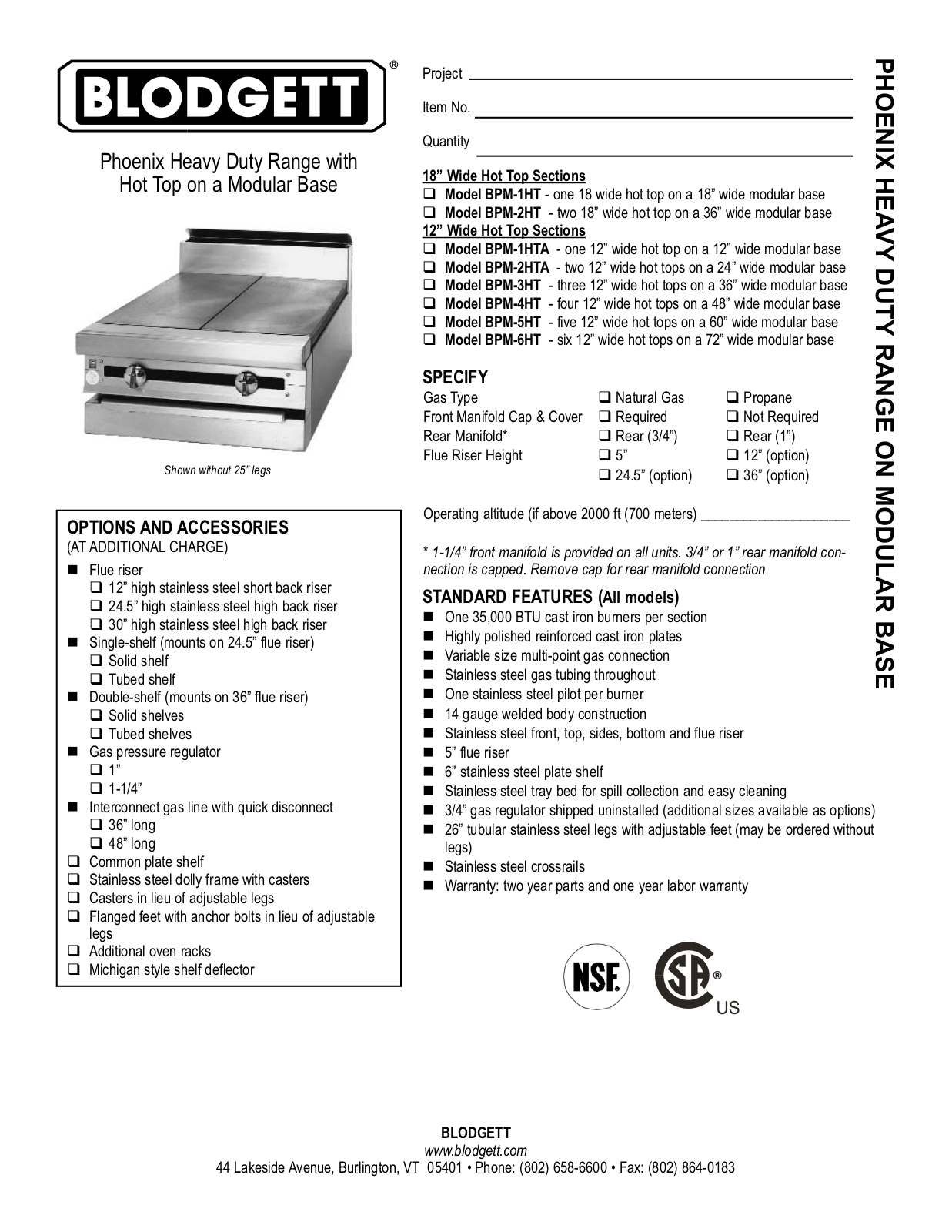 Blodgett BPM-1HT, BPM-2HT, BPM-2HTA, BPM-3HT, BPM-4HT General Manual