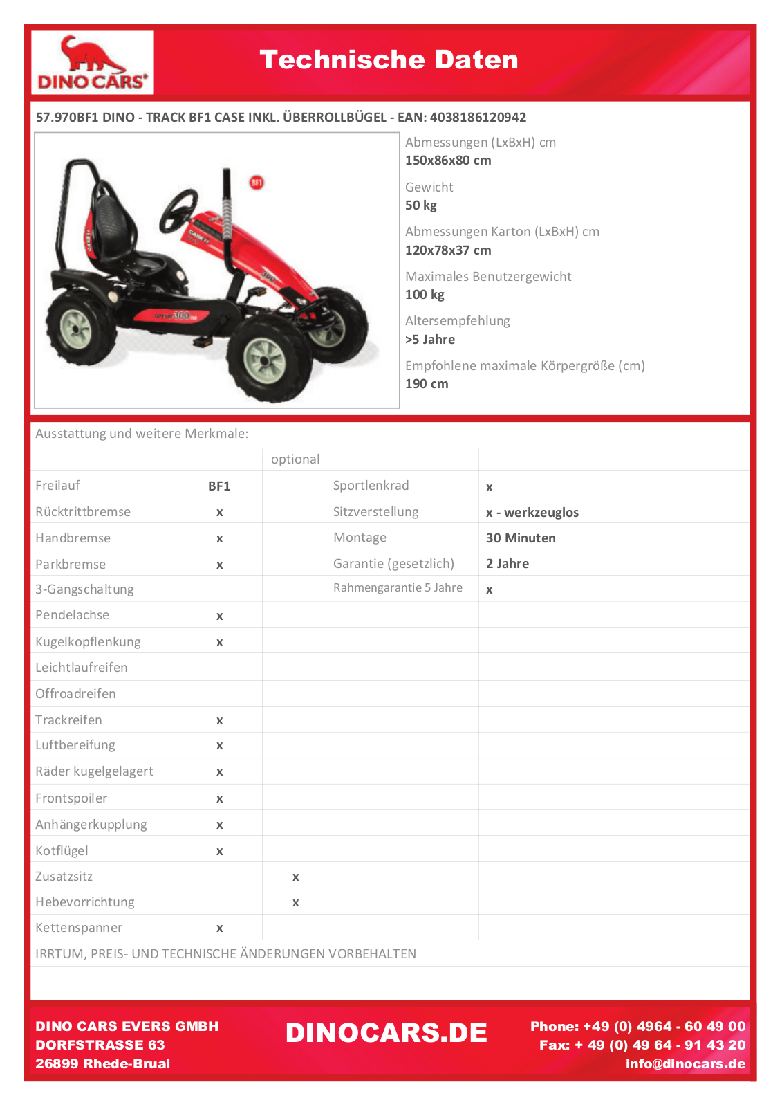 Dino Cars Track BF1 Service Manual