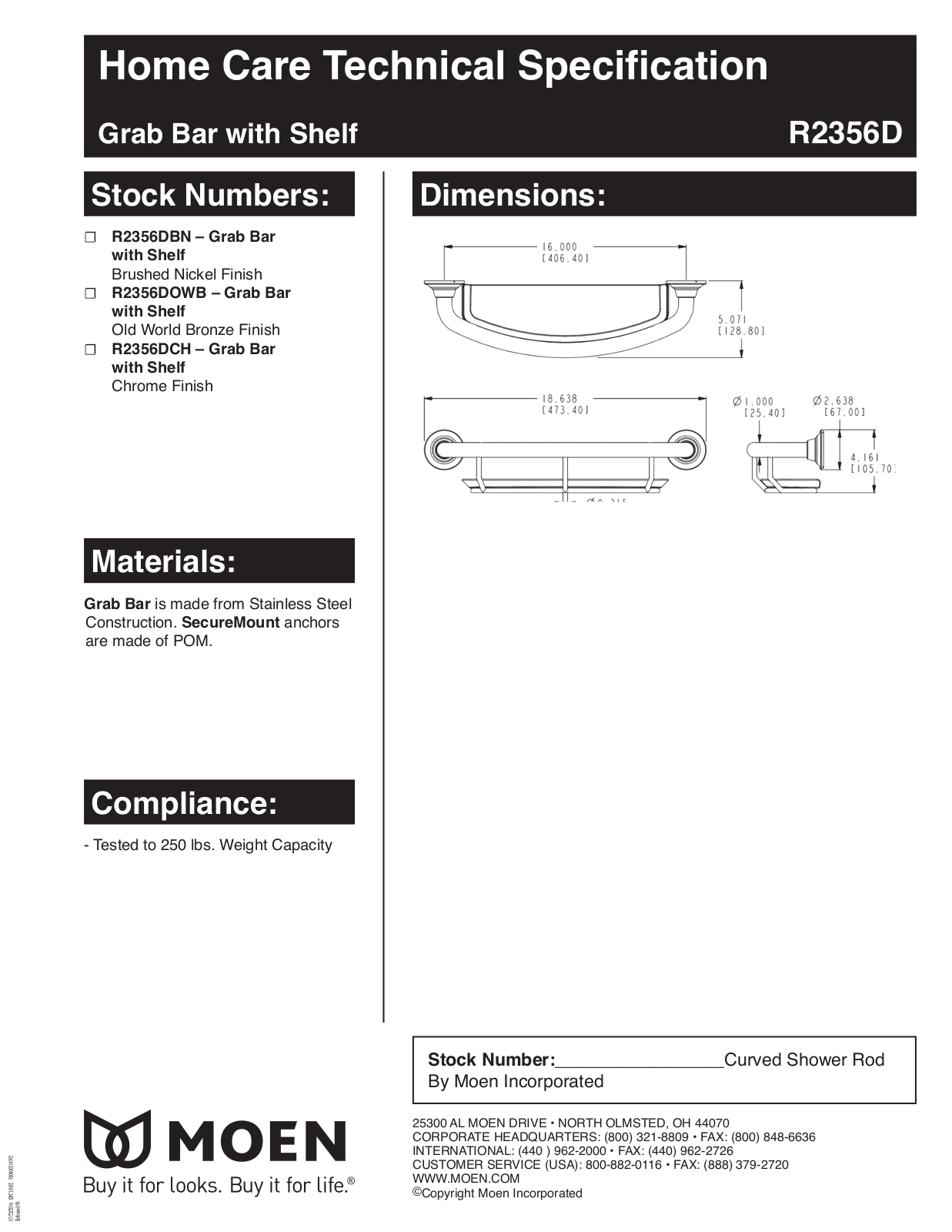 Moen MOE9016 Specifications - ManualMachine.com