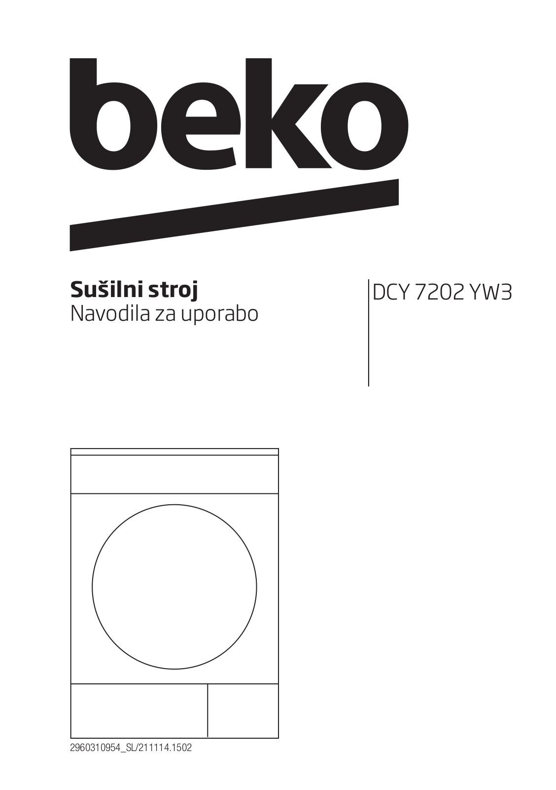 Beko DCY 7202 YW3 User manual