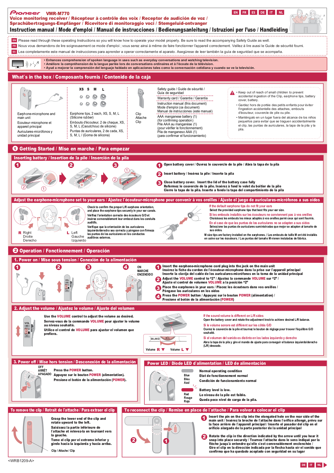 PIONEER VMR-M770 User Manual