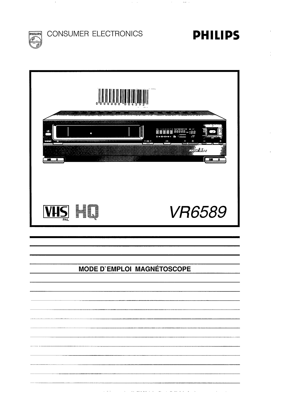 Philips VR6589 User Manual