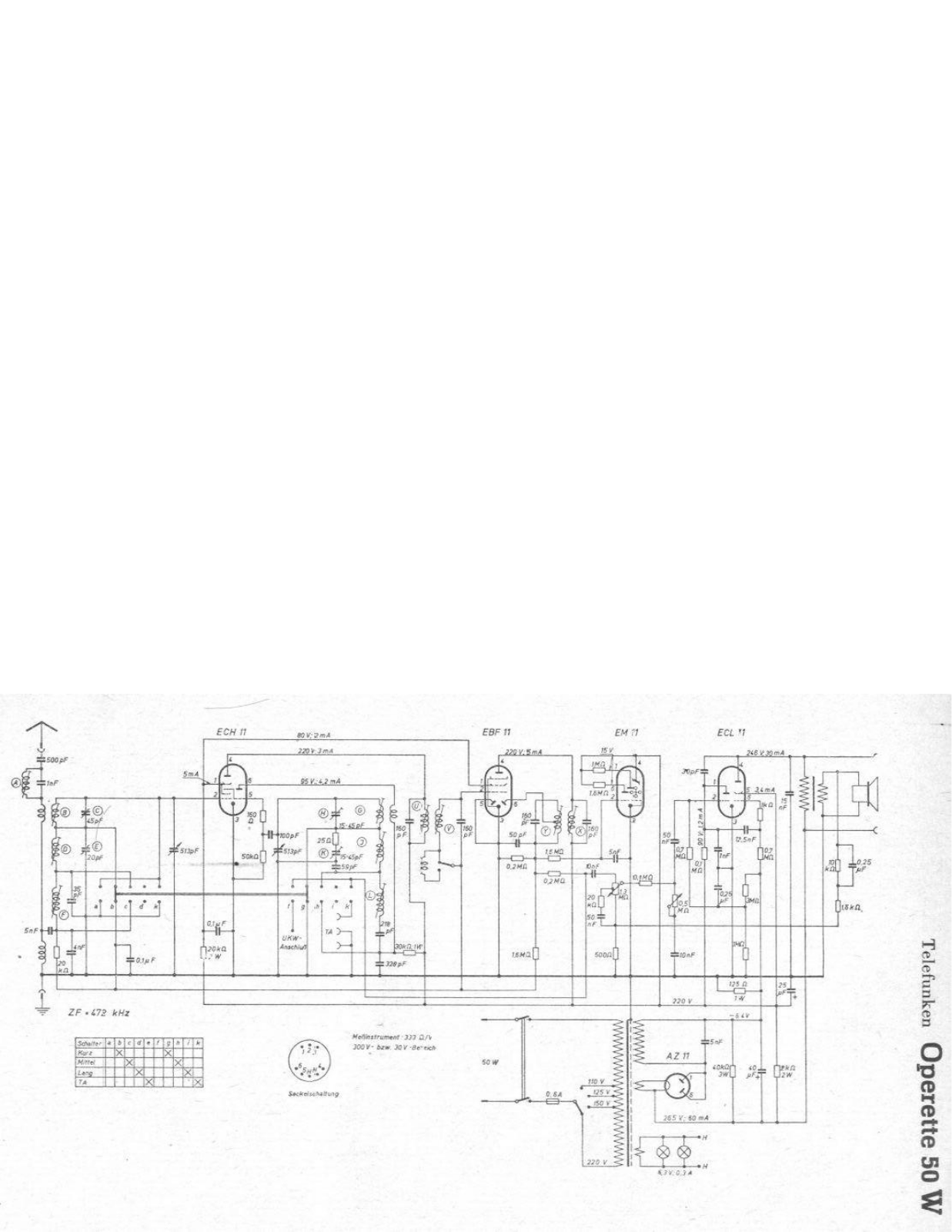 Telefunken Operette 50 W Service manual