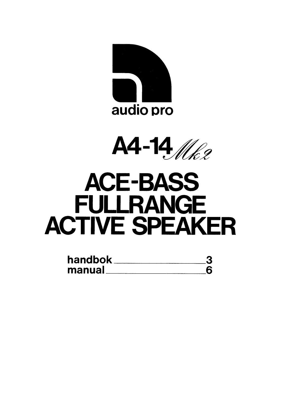 Audio Pro A-414 Mk2 Owners manual