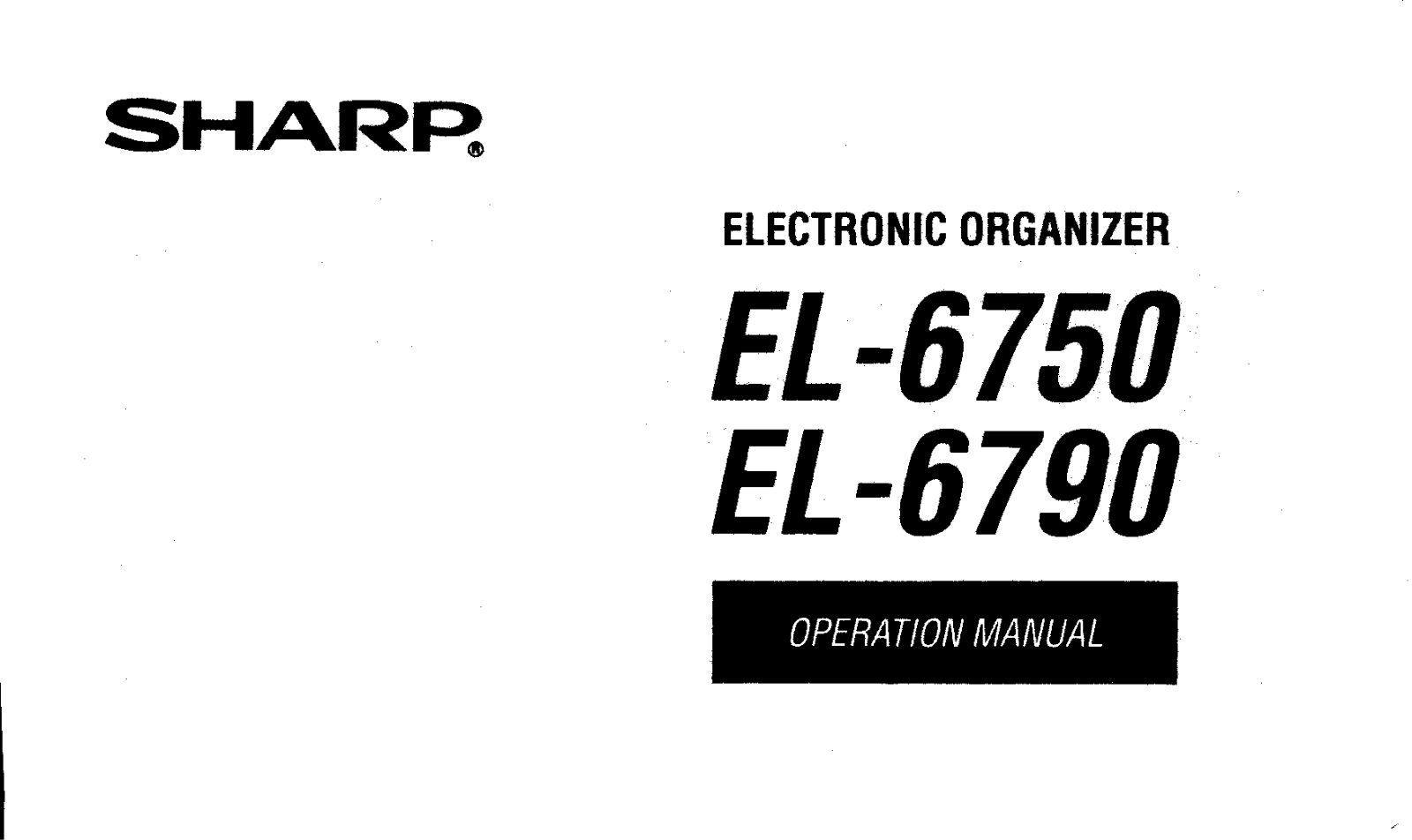 Sharp EL-6750, EL-6790 Owner's Manual