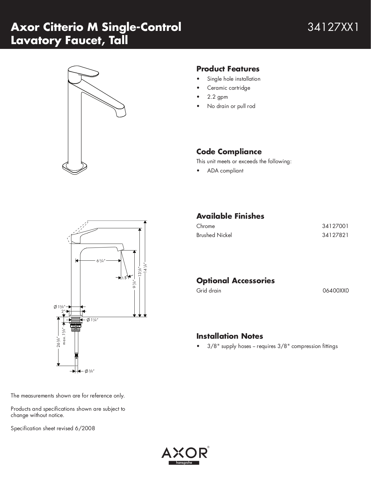 Hans Grohe 34127XX1 User Manual