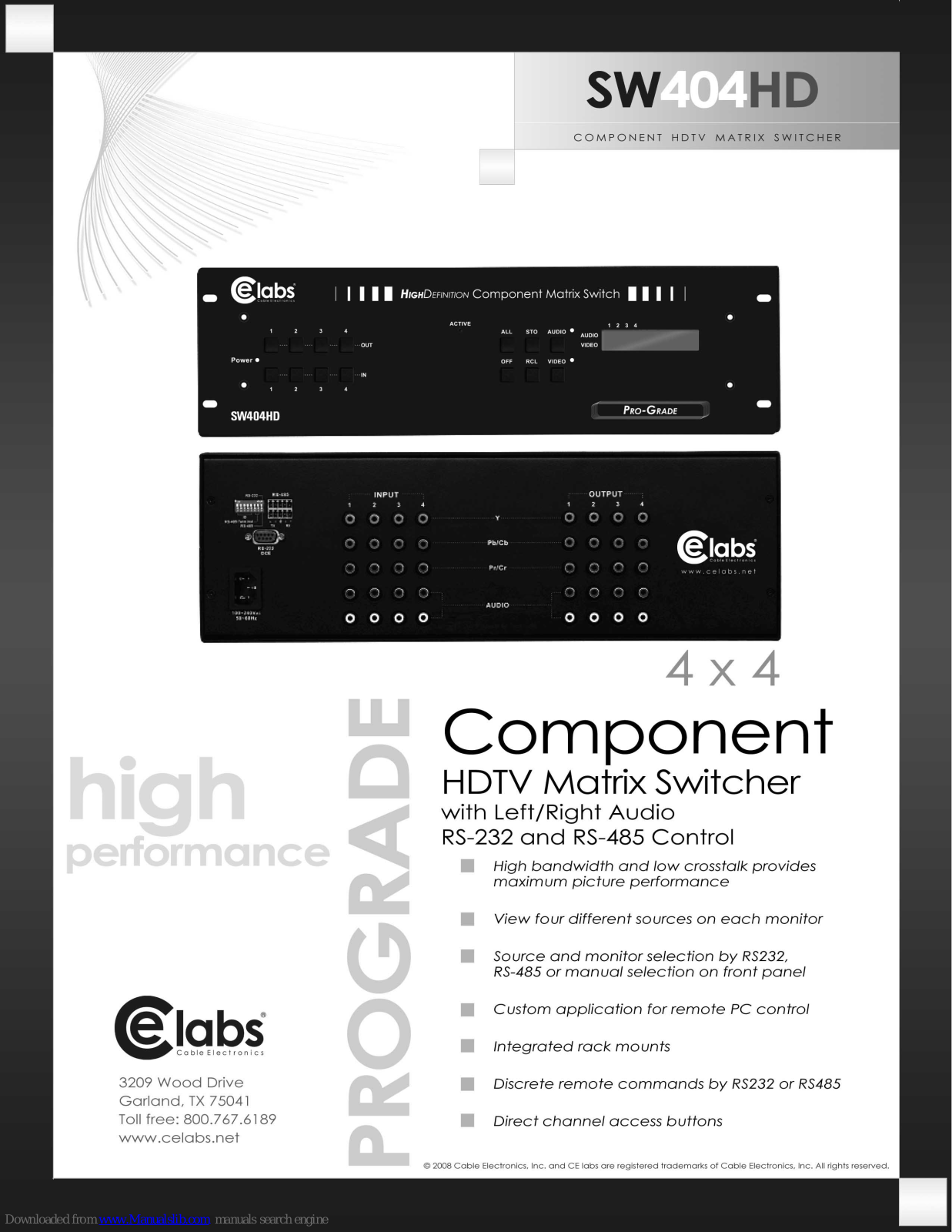 CE Labs SW404HD Specifications