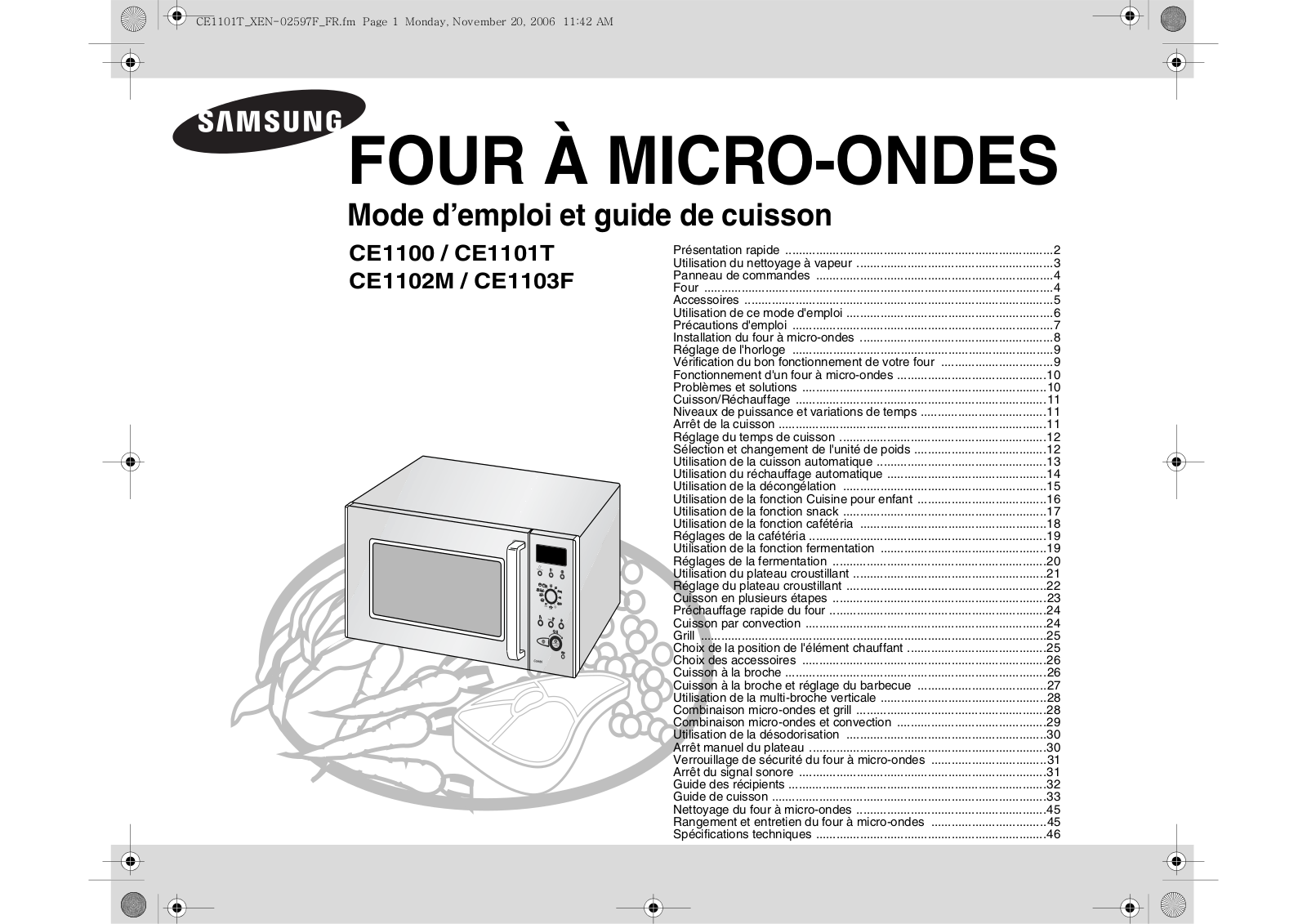 SAMSUNG CE1100-S-XEN, CE1100-XEN User Manual